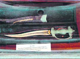 Guru Gobind Singhs dagger with jade handle in Quila Mubarak Museum in Patiala