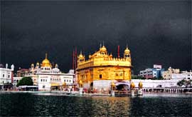 A view of the Golden Temple just before pre-monsoon showers lashed the region on Tuesday.