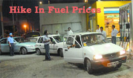 People make a beeline to petrol stations to get fuel at cheaper rates in Jalandhar on Wednesday. 