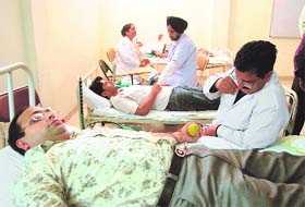 A blood donation camp organised by the Ludhiana branch of the Institute of Chartered Accountants of India