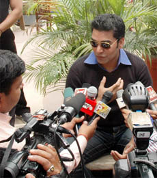 Actor Ashutosh Rana promotes Sarkaar ki Dunia, a television reality show, in Gurgaon on Thursday.