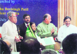 President Pratibha Patil releases a postage stamp to mark the launch of the golden jubilee celebrations of Lal Bahadur Shastri Academy of Administration in Mussoorie on Saturday.