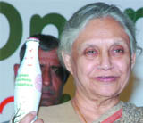 Delhi Chief Minister Sheila Dikshit at the launch of Coca-Cola Indias Ltd Green Intiative' in New Delhi. 
