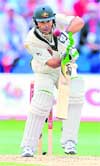 Ricky Ponting plays a shot in Cardiff 