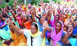 ASHA workers hold protest in Amristar. 