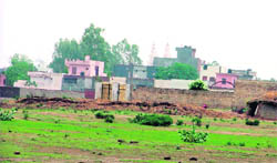 Houses and places of worship around the Baddowal depot.