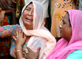 Inconsolable kin of Vandana, who committed suicide in Pujan Wala Mohalla in Bathinda on Saturday.