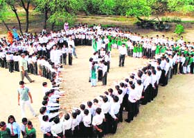 Schoolchildren vow to oppose female foeticide under a campaign launched by the Bhiwani district administration in Bawani Khera village
