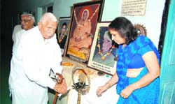 President of the Manohar Memorial Education Society Dev Raj Batra inaugurates the 40th anniversary function of MM College, Fatehabad.