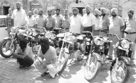 The police has arrested two persons, allegedly involved in stealing motorcycles and cars from Patiala and its surrounding areas