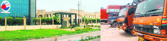 With raw material supply cut, most companies in SIDCUL wear a deserted look these days; and (right) trucks at parking sites after their movement on the Haridwar-New Delhi highway was stopped six days ago in view of the Kanwar Mela.