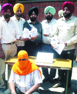 Notorious drug sumggler Mohammad Rizwan, alias Guddu, who was caught with heroin in Amritsar on Tuesday.