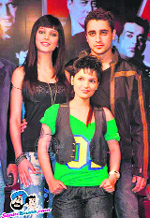  Chitranshi with her co-stars Shruti Haasan and Imran Khan in  Luck to be released on Friday.