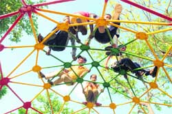 It is fun time for children at Karna Park in Karnal.