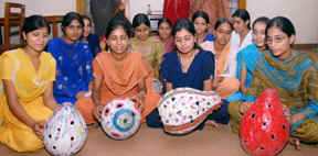 Rural girls at the Gandhian Study Centre in Jalandhar. 