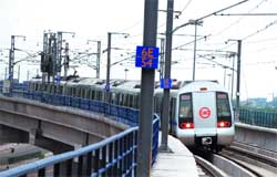 The Metro train during the trial run