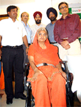 Dalbir Kaur, who was operated upon, along with a team of doctors in Amritsar.