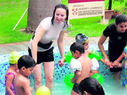 Kornelia Janik with kids