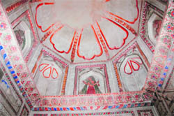 A canopy of the Radha-Krahna Temple. 