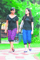 LONG AND SHORT OF IT: Kat pants are hot in the campus