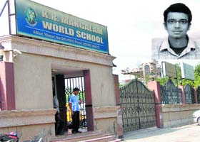 The school of Ribhu Chawla (inset) in New Delhi