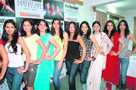  Participants for the Miss Uttarakhand contest in Dehradun on Wednesday. 