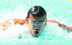 Rehan Poncha swims in Mens 200m individual medley at the FINA Swimming World Championship in Rome on Wednesday.