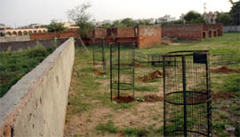 A view of the semi-constructed building of Government Primary School at Sector 43 in Gurgaon, which is proposed to be replaced by a park.