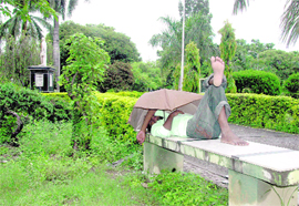 A man enjoys a siesta at Gandhi Park in Dehradun on Thursday.