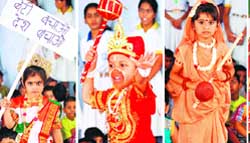 Students participate in a competition at Shiv Dale School in Dehradun