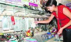 A girl shops for Friendship Day in Dehradun 