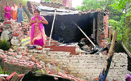 A building razed in Jakhan area of Dehradun on Tuesday.