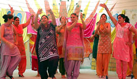 Teachers of CT Public School celebrate Teej in Jalandhar.