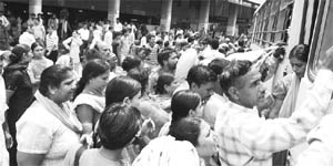 A huge rush was witnessed on account of Rakhi at the bus stand in Ambala on Wednesday.