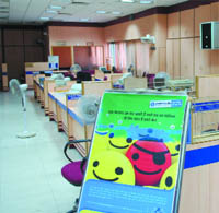 Nationalised banks in Gurgaon remain closed as bank staff called a nationwide strike in protest against non-revision of their salaries after the Sixth Pay Commission report.