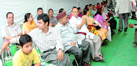 Old and young at a camp for diabetics in Dehradun on Thursday.