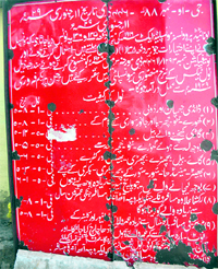 A 1929 board on the Old Rajpur track carries a notice asking one and all to pay toll tax to Mussoorie Board