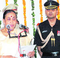 Margaret Alva takes oath as the fourth Governor of Uttarakhand at the Raj Bhavan in Dehradun on Thursdsay.