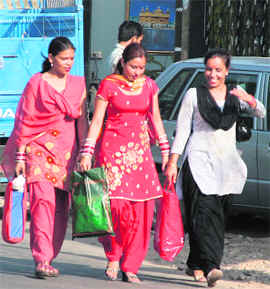 Despite a ban on the use of polythene bags in the city, locals still use them.