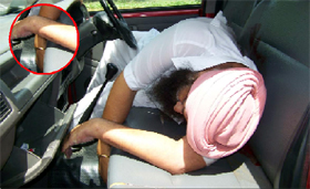 A file photo of Sandeep Singh after he was found shot dead in his Tavera car on August 2. (Inset) The gold Kara on the right wrist of the deceased.