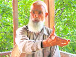 Abdul Latif Bhat, father of alleged Hizbul Mujahideen militant Aashiq Ali Bhat, at his home in Badyal village in Bani tehsil.