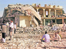 The site of the truck bombing in Mosul, near Baghdad.