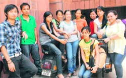 Manipuri students chill at Panjab University.