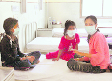 Suspected patients of swine flu being admitted to Dr RPGMC, Tanda, on Tuesday.
