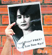 A Myanmar court sentenced Suu Kyi to 18 months in detention for violating an internal security law.