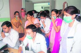 Medical staff at Doon with masks