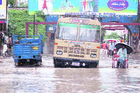 The flooded Bhagat Singh Chowk in Haridwar on Friday.