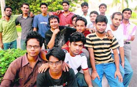 A group of students from Bihar in Panjab University