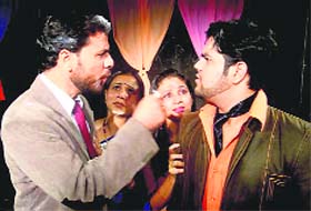 A scene from play An Inspector Calls, presented by Natrang in Jammu
