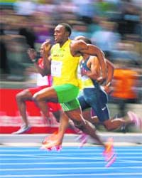 Jamaica’s Usain Bolt sprints to the finish in the men’s 100m final race of the 2009 IAAF Athletics World Championships